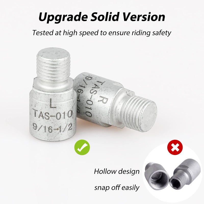 Hikenture Bike Pedal Adapter 9/16 "" to 1/2 "" Bicycle Pedals Chrome Molybdenum Steel (Pair) - Image 4